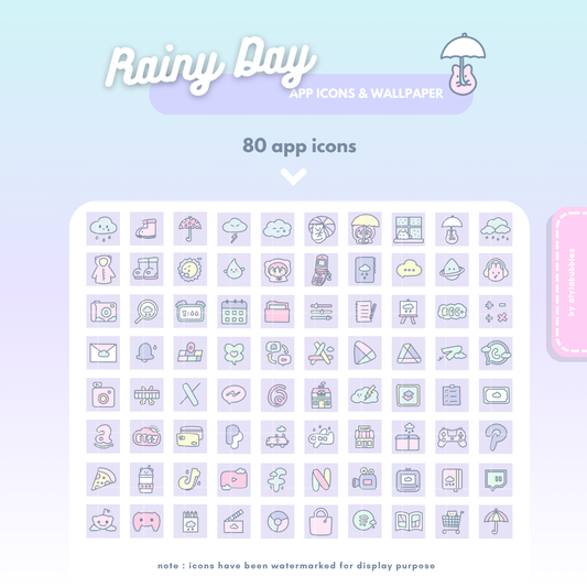 Rainy Day App Icons & Phone Wallpaper
