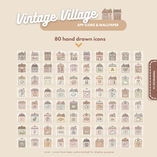 Vintage Village App Icons & Phone Wallpaper