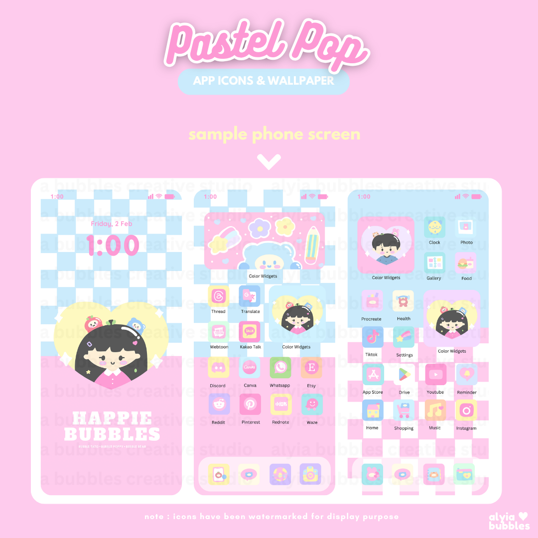 Pastel Pop App Icons & Phone Wallpaper