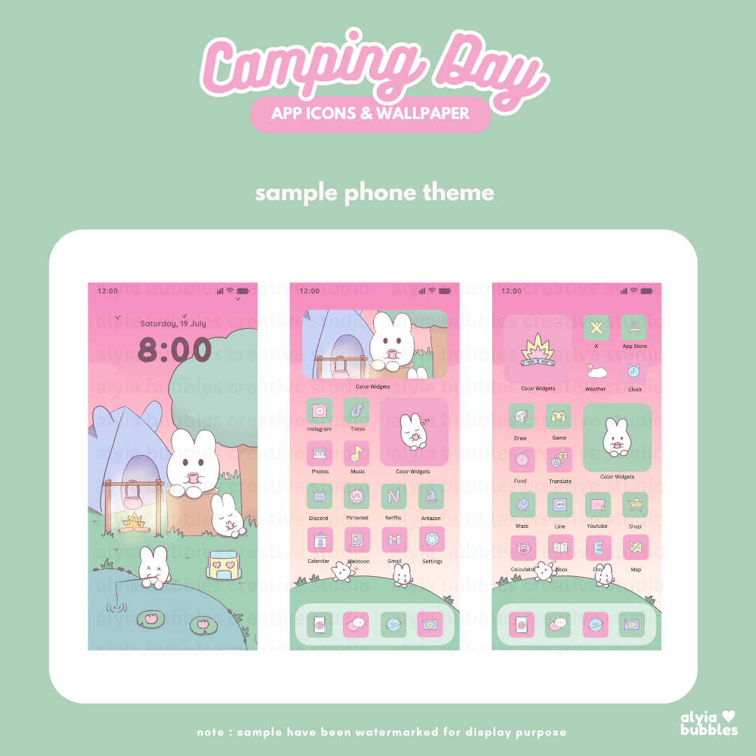 Camping Day App Icons & Phone Wallpaper
