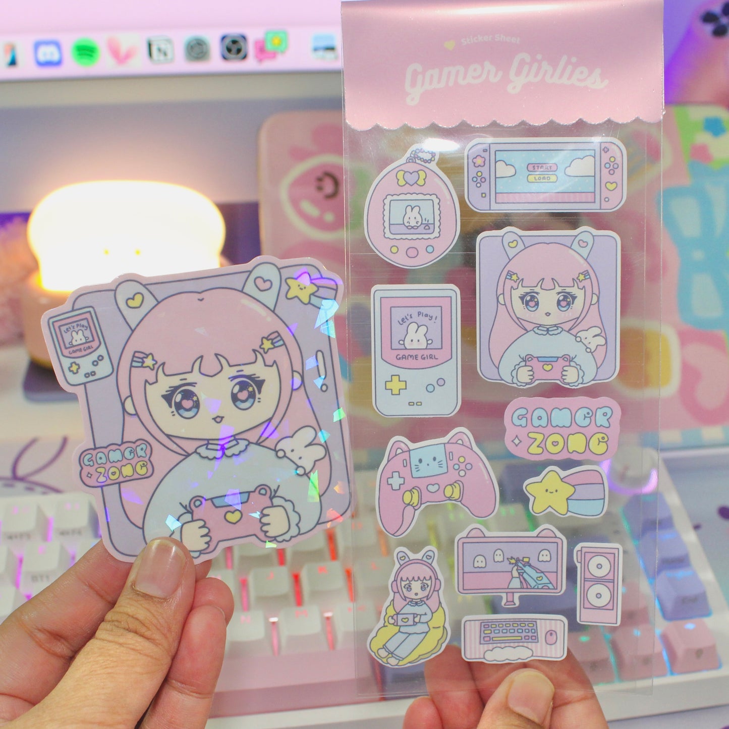 Gamer Girl Holographic Vinyl Sticker