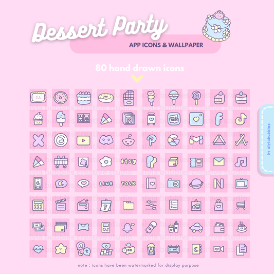 Dessert Party App Icons & Phone Wallpaper