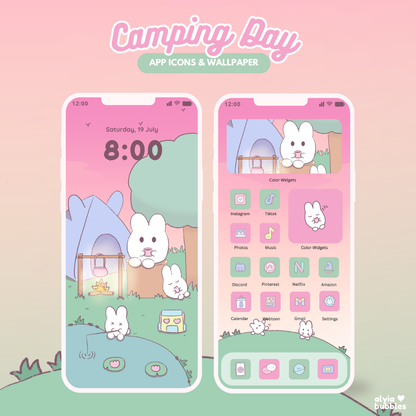 Camping Day App Icons & Phone Wallpaper
