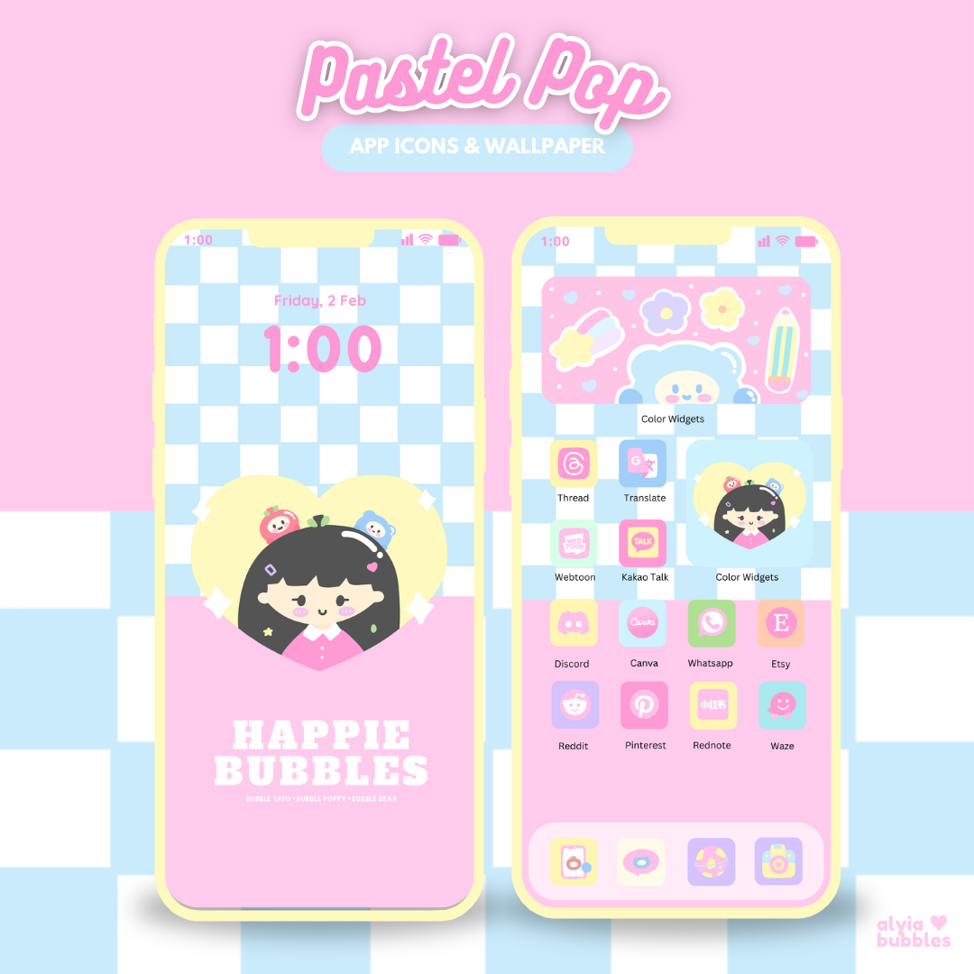 Pastel Pop App Icons & Phone Wallpaper