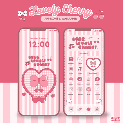 Lovely Chery App Icons & Phone Wallpaper