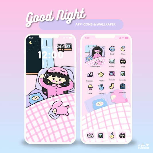 Good Night App Icons & Phone Wallpaper