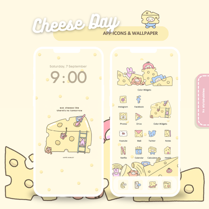 Cheese Day App Icons & Phone Wallpaper