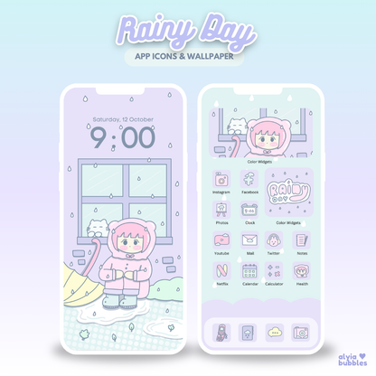Rainy Day App Icons & Phone Wallpaper