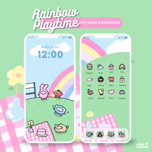 Rainbow Playtime App Icons & Phone Wallpaper