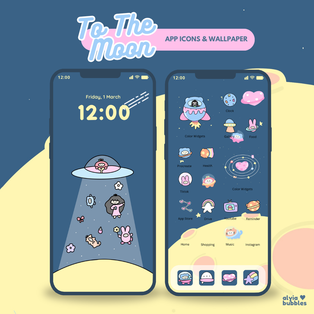 To The Moon App Icons & Phone Wallpaper