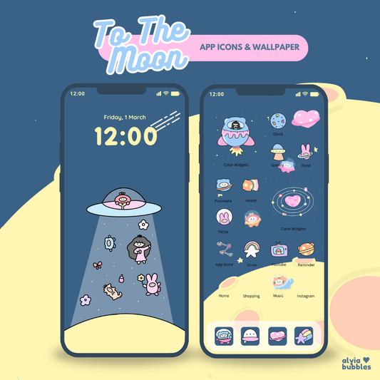 To The Moon App Icons & Phone Wallpaper