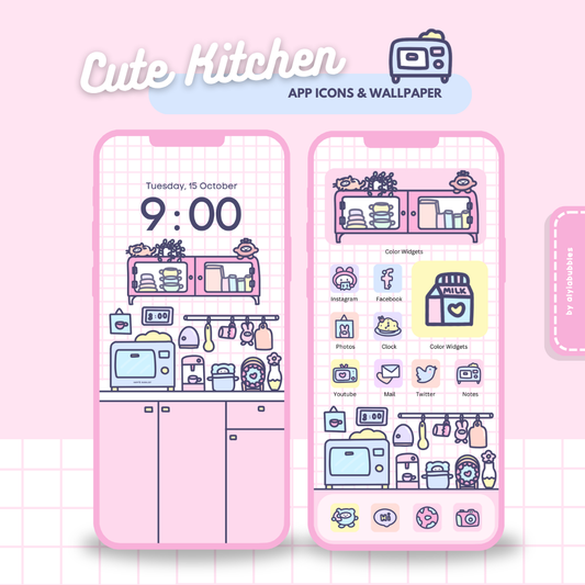 Cute Kitchen App Icons & Phone Wallpaper