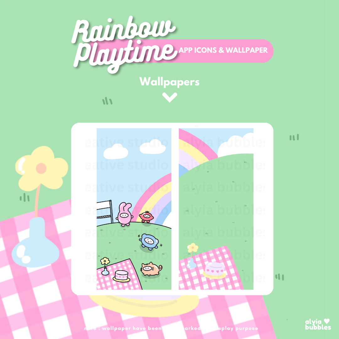 Rainbow Playtime App Icons & Phone Wallpaper