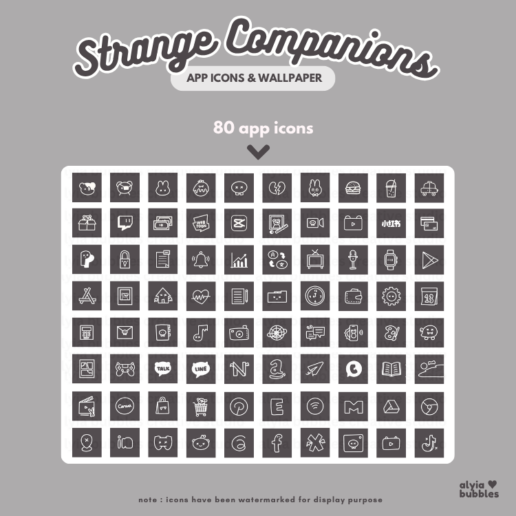 Strange Companion App Icons & Phone Wallpaper