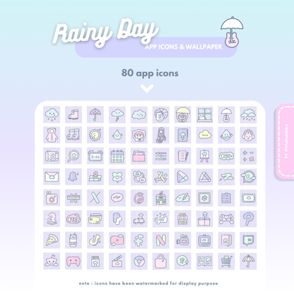 Rainy Day App Icons & Phone Wallpaper