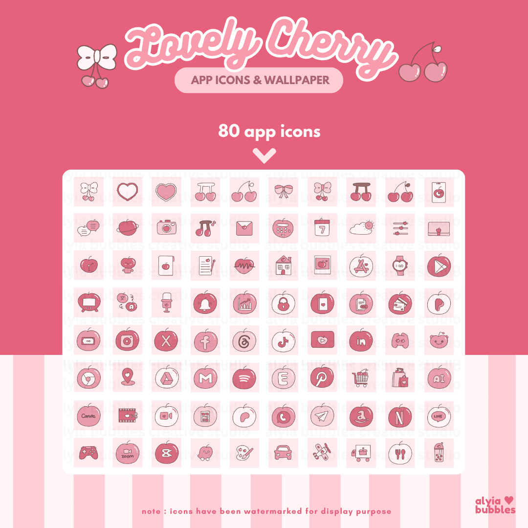 Lovely Chery App Icons & Phone Wallpaper