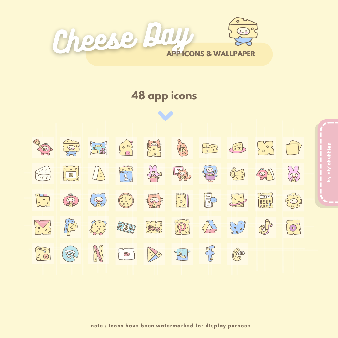 Cheese Day App Icons & Phone Wallpaper