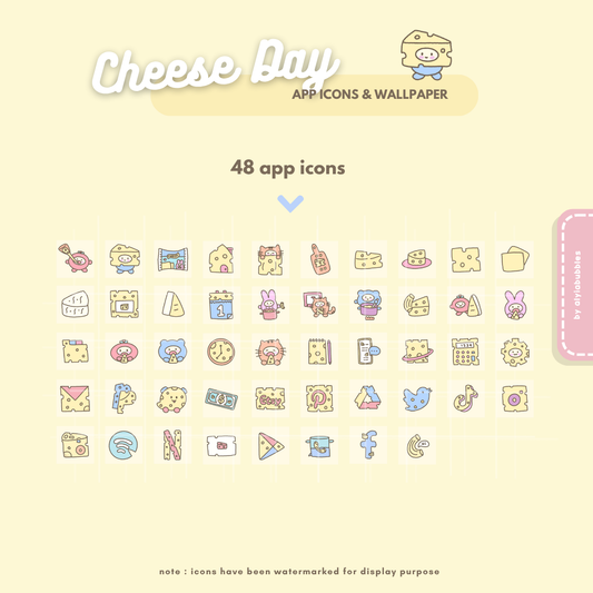 Cheese Day App Icons & Phone Wallpaper