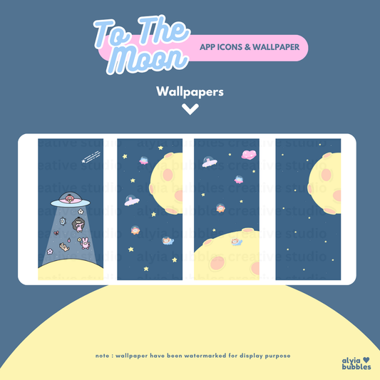 To The Moon App Icons & Phone Wallpaper