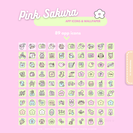 Pink Sakura App Icons & Phone Wallpaper