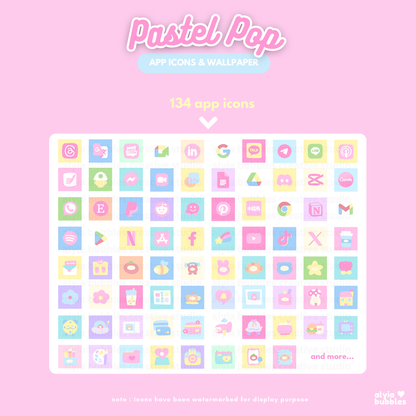 Pastel Pop App Icons & Phone Wallpaper