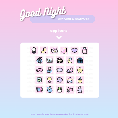 Good Night App Icons & Phone Wallpaper