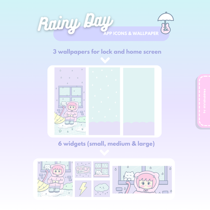 Rainy Day App Icons & Phone Wallpaper