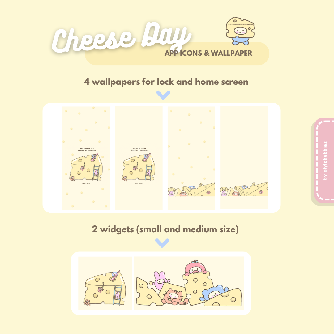 Cheese Day App Icons & Phone Wallpaper