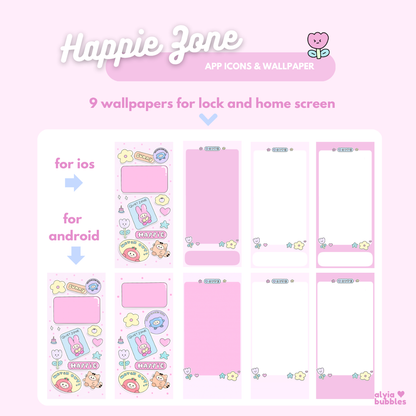 Happie Zone App Icons & Phone Wallpaper