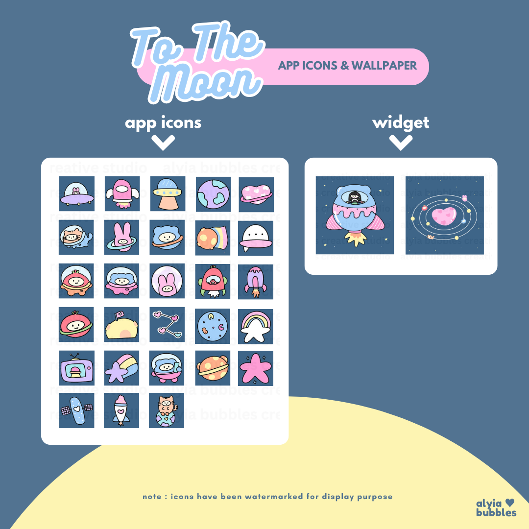To The Moon App Icons & Phone Wallpaper