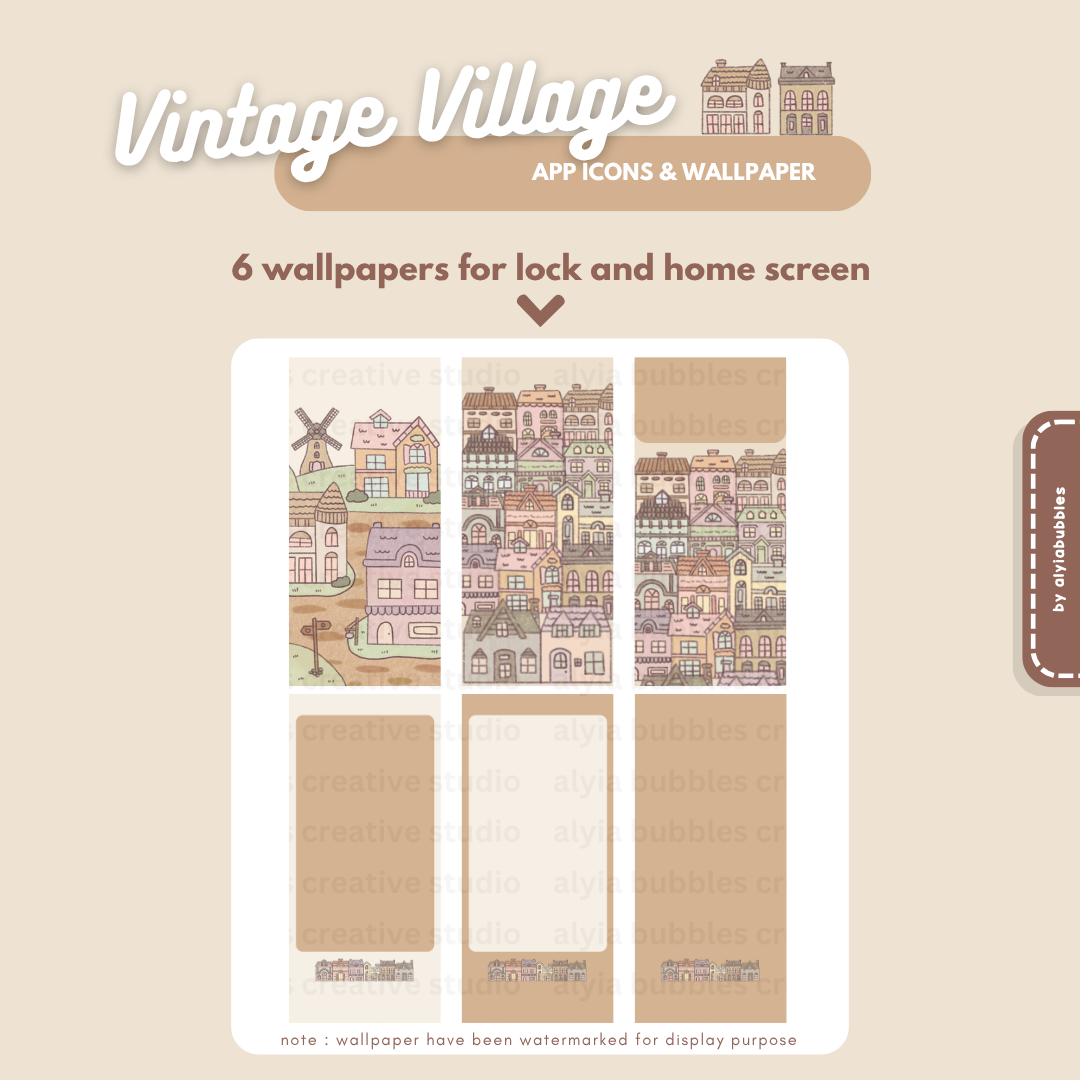 Vintage Village App Icons & Phone Wallpaper