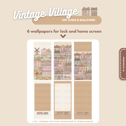 Vintage Village App Icons & Phone Wallpaper