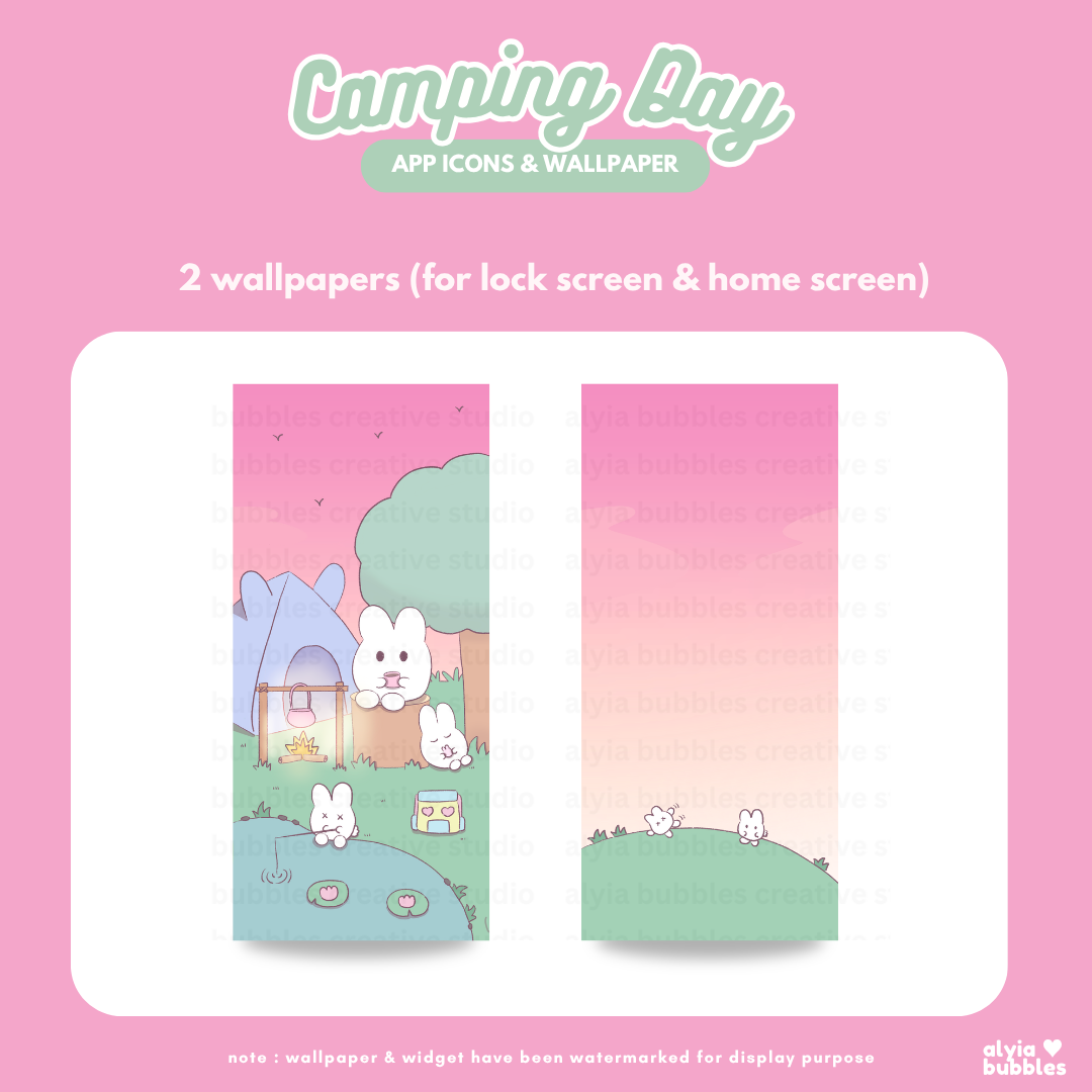 Camping Day App Icons & Phone Wallpaper