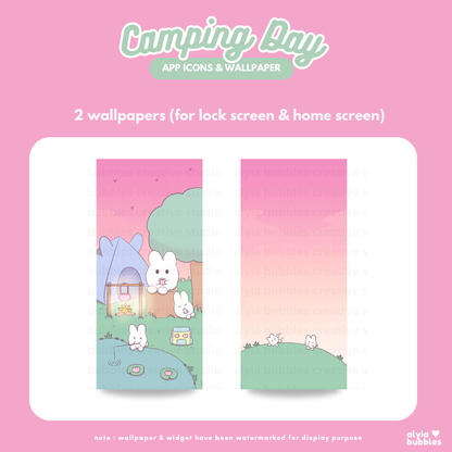 Camping Day App Icons & Phone Wallpaper