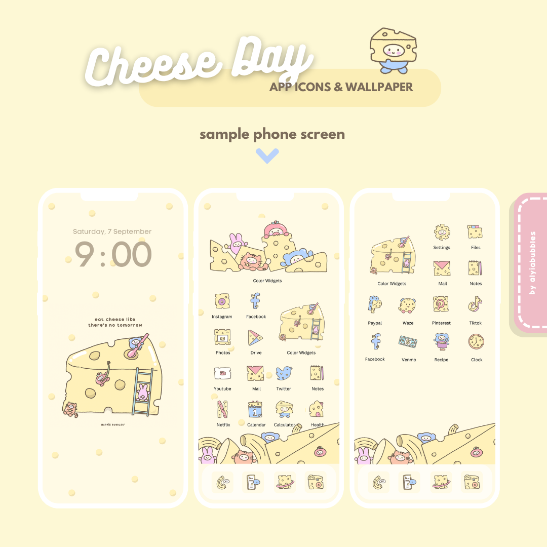 Cheese Day App Icons & Phone Wallpaper
