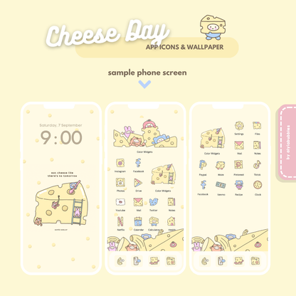 Cheese Day App Icons & Phone Wallpaper