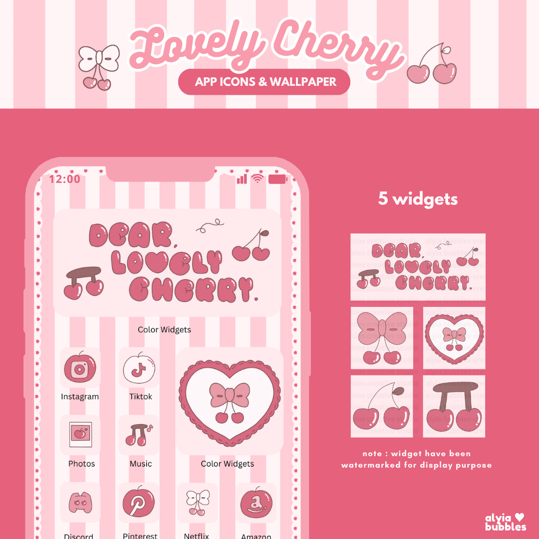 Lovely Chery App Icons & Phone Wallpaper