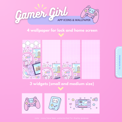 Gamer Girl App Icons & Phone Wallpaper