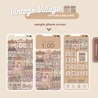 Vintage Village App Icons & Phone Wallpaper