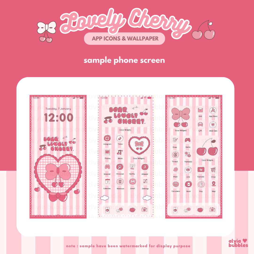 Lovely Chery App Icons & Phone Wallpaper