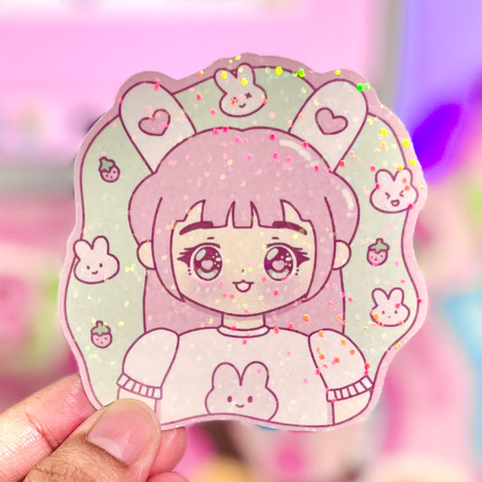 Strawberry Girl Vinyl Sticker