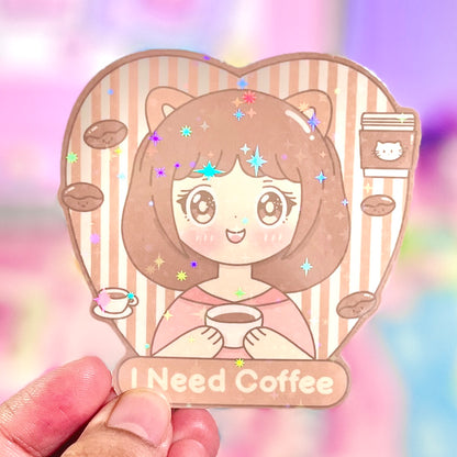 I Need Coffee Vinyl Sticker