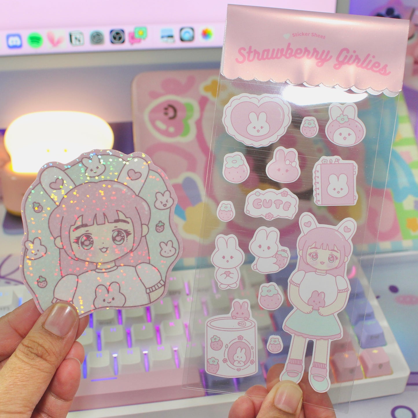 Strawberry Girl Vinyl Sticker