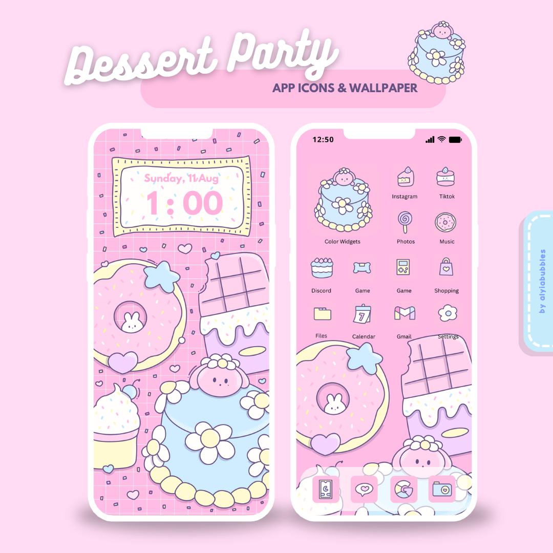 Dessert Party App Icons & Phone Wallpaper