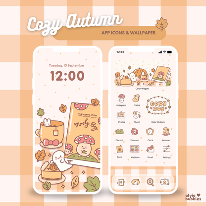Cozy Autumn App Icons & Phone Wallpaper