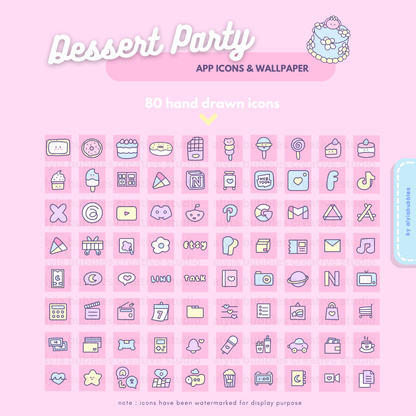 Dessert Party App Icons & Phone Wallpaper