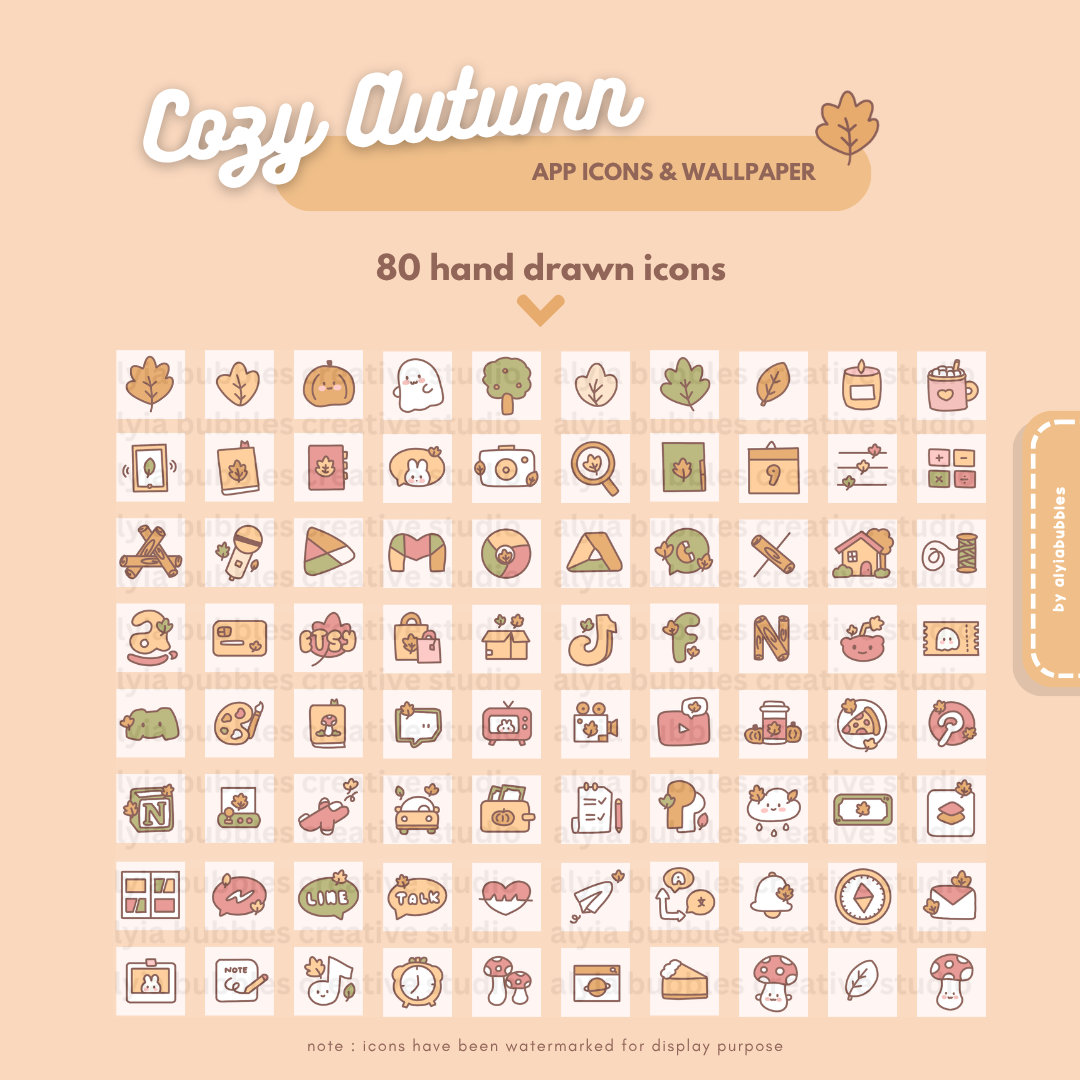 Cozy Autumn App Icons & Phone Wallpaper