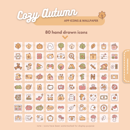 Cozy Autumn App Icons & Phone Wallpaper