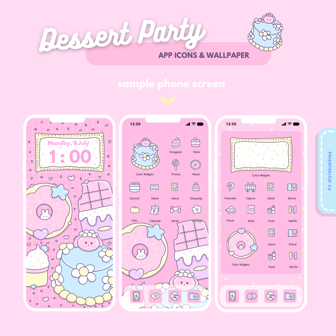 Dessert Party App Icons & Phone Wallpaper