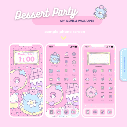 Dessert Party App Icons & Phone Wallpaper